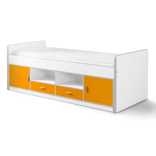 Lit banquette avec rangement combiné orange