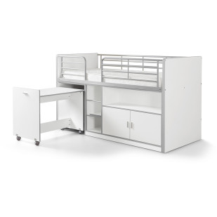 Lit combiné blanc avec bureau