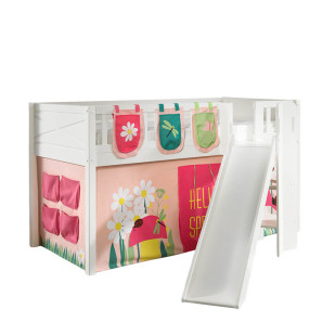 Lit toboggan blanc Scott avec tente de lit + pochettes Spring