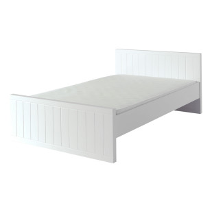 Lit enfant 120x200 Baba blanc en MDF solide, design moderne parfait pour ados, vendu par Jurassien - Marque Vipack