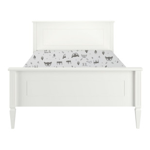 Grand lit enfant 120x200 avec sommier inclus blanc Lys