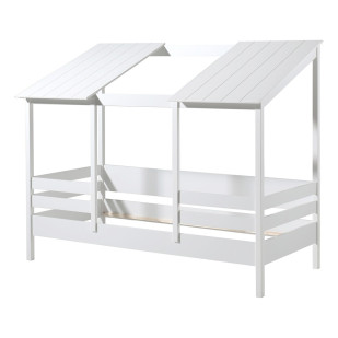 Lit en hauteur cabane House toit blanc HB900914 Vipack