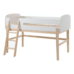 Lit mi-hauteur scandinave blanc Kimy