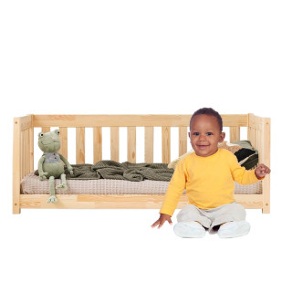 Lit Montessori sécurisé 70x140 avec barrières, version bébé CPP Adeko