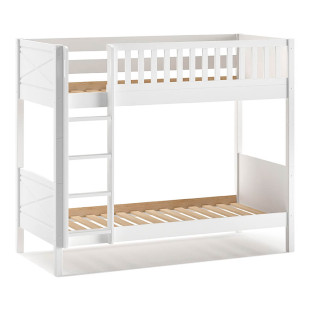 Lits Superposés 2 Places Blanc en Bois Scott STSB9414 - Vipack