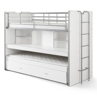 Lits superposés avec bureau blanc