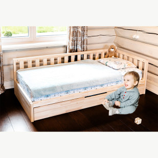 Petit lit gigogne pour matelas bébé 70x140 Classico en bois de pin