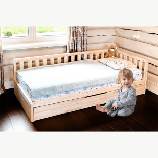 Lit gigogne enfant en bois massif Classico pour matelas enfant 80x160