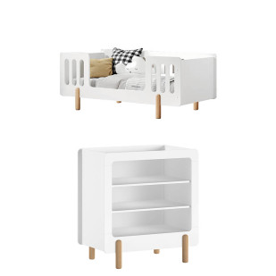 Pack chambre bébé évolutif DUO Smile blanc : Favoriser l'autonomie et la motricité (Jaxx par Vipack)