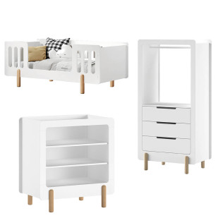 Chambre Montessori complète TRIO Smile blanc : Favoriser l'autonomie et l'éveil (Jaxx par Vipack)