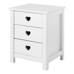 Table de chevet fille Coeur blanc