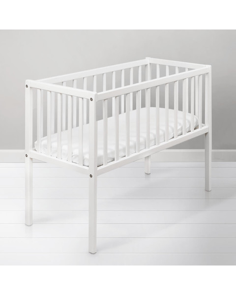 Berceau Lit Bébé Naissance Blanc 90x40 Bedside - Woodies