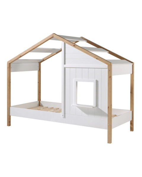 Cabane lit enfant Oxy bois et blanc BSCO9114 Vipack