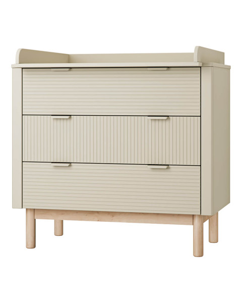 Commode avec plan à langer Miloo 3 tiroirs coloris champagne