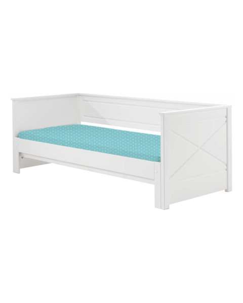 Lit banquette avec sommier extensible 90x200 blanc