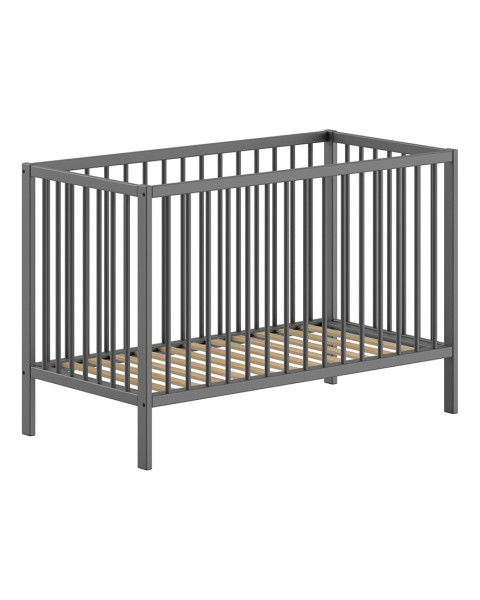 Lit bébé 60x120 anthracite Dino Jaxx - Élégance simple et confort - Disponible chez Le Jurassien pour un sommeil paisible.