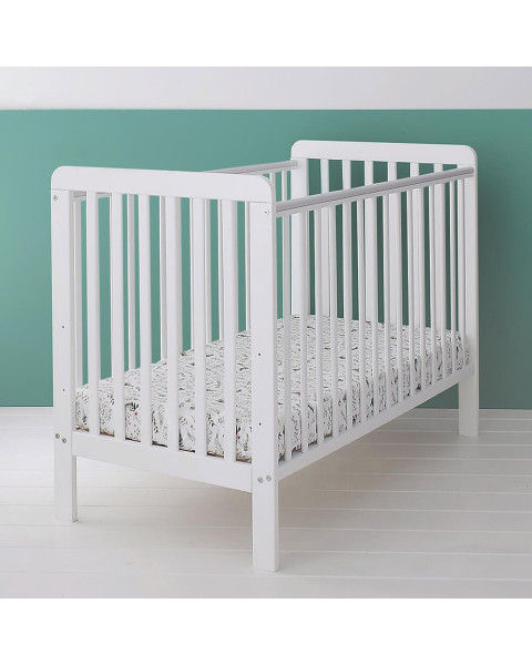 Lit De Bébé Blanc 60x120 Classic - Chambre bébé - Woodies