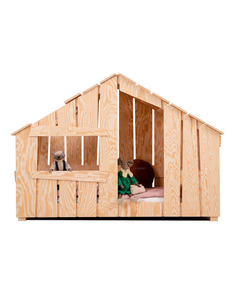 Lit Enfant Cabane En Bois Original - Durable et Écologique Fred fabriqué par Adeko