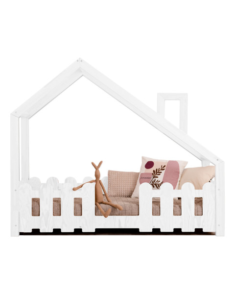 Lit Montessori Forme de Cabane blanc Dudu Kid – Adeko