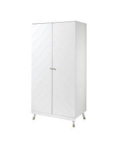 Armoire Billy avec 2 portes blanche et dorée de la marque Jaxx créée par Vipack