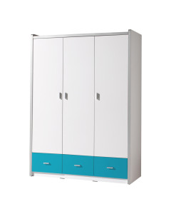 Armoire chambre enfant turquoise 3 portes Ugo