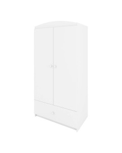 Armoire chambre enfant blanche Babydreams Kocot Kids, 2 portes et 1 tiroir, Style classique, Made in Europe, Sécurisée et durable, Design moderne