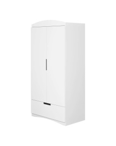 Armoire blanche en mélamine pour chambre enfant, deux portes 1 tiroir style classique Kocot Kids - Jurassien