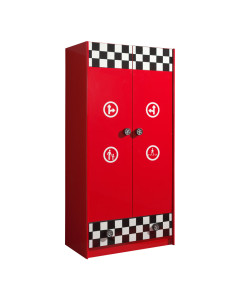 Armoire Le Mans rouge 2 portes