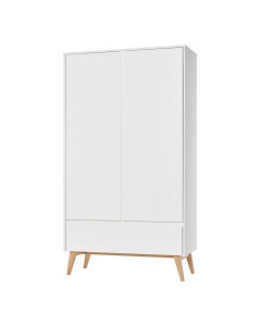 Armoire de chambre enfant Swing bois et blanche de Pinio