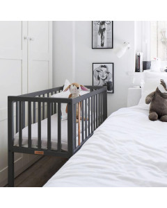 Berceau Pour Bébé 90x40 Anthracite Stardust - Meuble Woodies