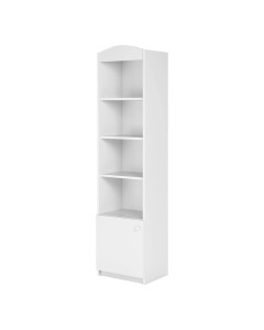 Bibliothèque haute blanche pour chambre d'enfant, 4 cases Babydreams Kocot Kids, mobilier enfant en mélamine, design classique, rangement livres et jouets.