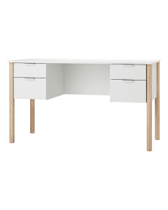 Bureau blanc et bois avec rangement enfant Miloo