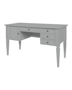 Bureau enfant gris Ines avec rangement et tiroirs spacieux, ergonomique et fabriqué en bois hêtre massif - Bellamy.