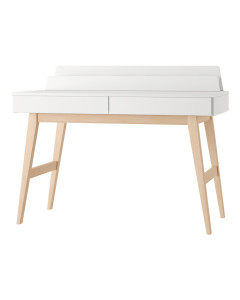 Bureau enfant avec organisateur Swing blanc et bois Pinio