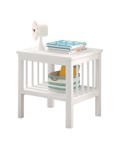 Table de chevet blanche en hêtre Forrest, design raffiné pour enfant - Disponible chez Le Jurassien - Marque Vipack