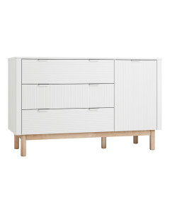 Large commode enfant bois et blanche Miloo de la marque Pinio