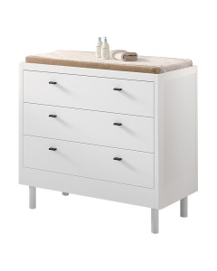 Commode blanche en bois massif hêtre Forrest pour chambre enfant, style contemporain, par Jaxx chez le Jurassien