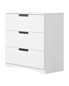 Commode pour enfant Classic blanche en mélamine avec trois tiroirs spacieux, style classique, marque Kocot Kids - Jurassien.