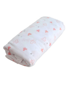 Drap-housse lit bébé imprimé Lapinou 60x120 coton jersey Oeko-Tex Domiva - Le Jurassien.