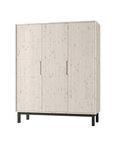 Grande armoire penderie en pin massif pour chambre enfant de la série Country de la marque Pinio