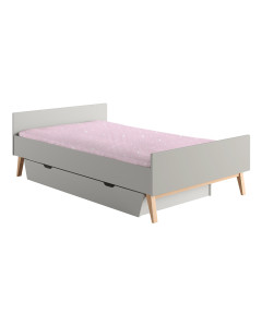 Lit pour adolescent avec couchage 120x200 bois et gris Swing