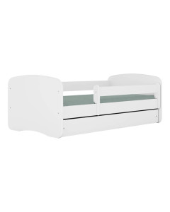 Lit pour matelas 80x180 Babydreams blanc avec barrières de sécurité et tiroir de rangement, personnalisable à souhait avec des stickers - Kocot Kids