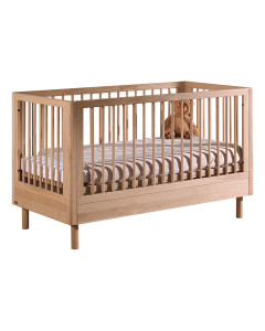 Lit bébé Forrest en bois de chêne foncé 70x140 cm, marque Jaxx, disponible chez Jurassien