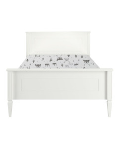 Grand lit enfant 120x200 avec sommier inclus blanc Lys