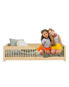 Lit enfant Montessori en bois de pin : une transition en douceur vers un lit de grand