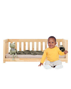 Lit Montessori sécurisé 70x140 avec barrières, version bébé CPP Adeko