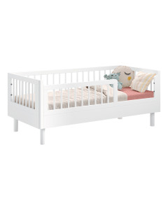 Lit de transition pour tout-petit 2-5 ans blanc 70x140 en bois massif Forrest, sécurité et style, disponible chez le Jurassien, marque Jaxx