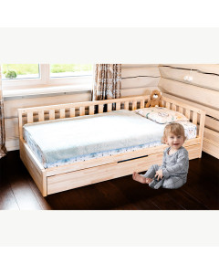 Lit gigogne enfant en bois massif Classico pour matelas enfant 80x160