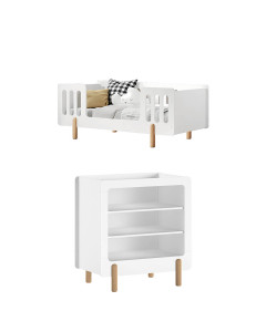 Pack chambre bébé évolutif DUO Smile blanc : Favoriser l'autonomie et la motricité (Jaxx par Vipack)