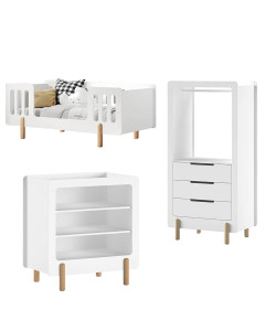 Chambre Montessori complète TRIO Smile blanc : Favoriser l'autonomie et l'éveil (Jaxx par Vipack)